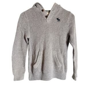 Abercrombie Kids Gray Knit Hooded Long Sleeve Preppy School Sweater Boy’s 10